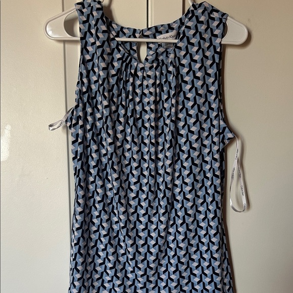 Calvin Klein Blue and Black Geometric Tank Top - Picture 1 of 1